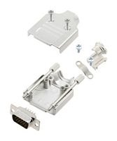 AMPHENOL COMMUNICATIONS SOLUTIONS L17MHDM09+L717HDE15P D-Sub 连接器, HD, 带后壳, 高密度, 插头, MHDM, 15 触点, DE, 焊接杯