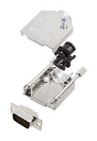 AMPHENOL COMMUNICATIONS SOLUTIONS L17DTZK09+L717HDE15P D-Sub 连接器, HD, 带后壳, 高密度, 插头, DTZK, 15 触点, DE, 焊接杯