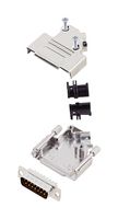 AMPHENOL COMMUNICATIONS SOLUTIONS L17D45ZK15+L717SDA15P D-Sub 连接器, 带后壳, 标准, 插头, D45ZK, 15 触点, DA, 焊接