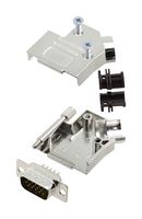 AMPHENOL COMMUNICATIONS SOLUTIONS L17D45ZK09+L717HDE15P D-Sub 连接器, HD, 带后壳, 高密度, 插头, D45ZK, 15 触点, DE, 焊接