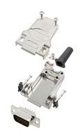 AMPHENOL COMMUNICATIONS SOLUTIONS L17DTZF09-RG+L717HDE15P D Sub Connector, HD, W/ Backshell, High Density, Plug, DTZF-RG, 15 Contacts, DE, Solder Cup