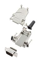 AMPHENOL COMMUNICATIONS SOLUTIONS L17DTZF09-RG+L717DE09PST D Sub Connector, With Backshell, DB9, Standard, Plug, DTZF-RG, 9 Contacts, DE, Screw