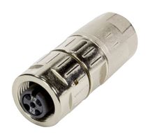 HARTING 21033822400 传感器连接器, M12 Slim Design HARAX Series, M12, 母, 4路, IDC / IDT插座, 直形线缆安装