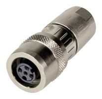 HARTING 21033822401 传感器连接器, M12 Slim Design HARAX Series, M12, 母, 4路, IDC / IDT插座, 直形线缆安装