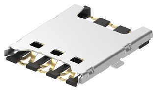 GCT SIM8055-6-1-14-00-A 存储卡连接器, Nano SIM, 推-拉, 6 触点, 磷青铜, 镀金触芯, SIM8055