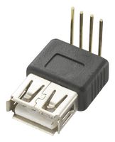 CLEVER LITTLE BOX CLB-JL-8137 USB Connector, End W/Pin, USB Type A, Socket, 4 Ways, Through Hole Mount, Right Angle