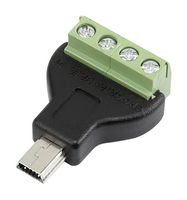 CLEVER LITTLE BOX CLB-JL-8142 连接器, USB, 端接, 小型USB B, 插头, 4 路, 电缆安装, 垂直