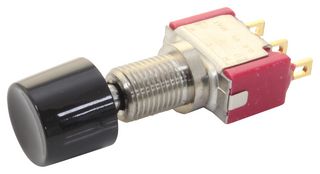 C&K COMPONENTS 8168LHZBE2 按钮开关, 8060 Series, 6.35 mm, SPDT, 开-(开), 圆形, 黑色