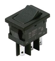 C&K COMPONENTS DM61J12S205PQ 翘板开关, 小型, 开-开, DPDT, 不发光, 面板安装, 黑色, DM Series
