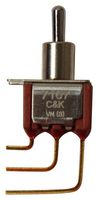 C&K COMPONENTS 7107MD9AV2BE 拨动开关, 开-关-(开), SPDT, 不发光, 7000 Series, 通孔安装