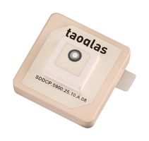 TAOGLAS SDDCP.5900.25.10.A.08 Patch Antenna, 5.85GHz to 5.925GHz, 3.5dBi Gain, 50ohm, R/H Circular Polarisation, Adhesive/Pin