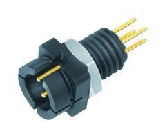 BINDER 09-9749-20-03 Circular Connector, Miniature Circular Connector, 709/719 Series, Panel Mount Plug, 3 Contacts