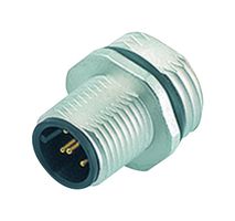 BINDER 86-0131-0002-00004 Sensor Connector, 713/763 Series, M12, Male, 4 Positions, Solder Pin, Straight Panel Mount