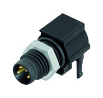 BINDER 99-3391-282-04 Sensor Connector, 768/718 Series, M8, Male, 4 Positions, PCB Pin, Right Angle Panel Mount