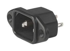 SCHURTER 6162.0046 IEC电源连接器, IEC C14 入口, 15 A, 250 VAC, 快速连接, 法兰安装, 6061
