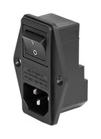 SCHURTER 4304.6058 无滤波IEC电源入口模块, IEC C14, 通用, 10 A, 250 VAC, 2极开关, 1极保险丝座