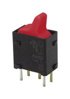 NIDEC COMPONENTS CF-LD-1DC-AR2W 翘板开关, Hyper-Miniature, 开-开, SPDT, 不发光, 通孔安装, 红色, CF-LD Series