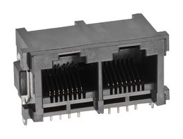 WURTH ELEKTRONIK 615016149521 Modular Connector, RJ45 Jack, 1 x 2 (Ganged), 8P8C, Through Hole Mount