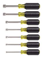 KLEIN TOOLS 631 Nut Driver Set, Hollow Shaft, Magnetic, Metric, 3 " Shaft, 7 Piece