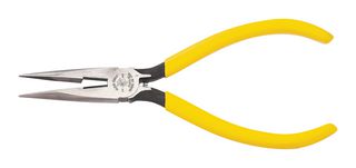 KLEIN TOOLS D2036C Plier, Long Nose, Side Cutting, Yellow Handle, 47.6 mm Jaw Length, 168.3 mm Overall Length