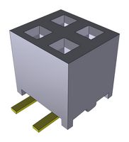 SAMTEC MMS-102-02-L-DV PCB Receptacle, Board-to-Board, Wire-to-Board, 2 mm, 2 Rows, 4 Contacts, Surface Mount