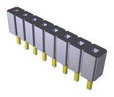 SAMTEC SLW-108-01-T-S PCB Receptacle, Square Post, Board-to-Board, 2.54 mm, 1 Rows, 8 Contacts, Through Hole Mount, SLW