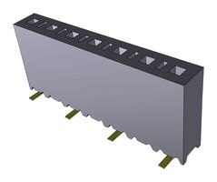 SAMTEC SSM-107-L-SV PCB Receptacle, Board-to-Board, 2.54 mm, 1 Rows, 7 Contacts, Surface Mount, Tiger Claw SSM