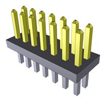 SAMTEC FTS-107-01-L-D 引脚针座, 线至板, 1.27 mm, 2 排, 14 触点, 通孔安装, FTS
