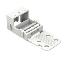 WAGO 221-503 附件, 螺丝安装, Wago 221系列3导体端子块, 安装架, WAGO 221 Series - 4mm² White Mounting Carriers - Screw Mount