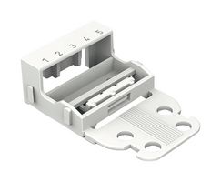 WAGO 221-505 附件, 螺丝安装, Wago 221系列5导体端子块, 安装架, WAGO 221 Series - 4mm² White Mounting Carriers - Screw Mount