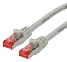 ROLINE 21.15.2951 以太网线缆, Cat6, RJ45插头至RJ45插头, SFTP (屏蔽金属箔双绞线), 灰色, 300 mm, 11.8 "