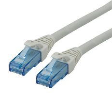 ROLINE 21.15.2981 以太网线缆, Cat6a, RJ45插头至RJ45插头, UTP (非屏蔽双绞线), 灰色, 300 mm, 11.8 "