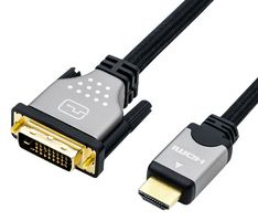 ROLINE 11.04.5871 音频/视频电缆组件, DVI-D(双连接)插头, HDMI A插头, 6.6 ft, 2 m, 黑色