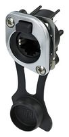 NEUTRIK NE8FDV-TOP 模块连接器, RJ45 插座, 1 x 1 (端口), 8P8C, Cat5e, IP65, 面板安装
