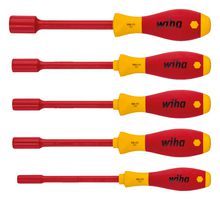 WIHA 29466 螺母起子套件, 六角, VDE, 5.5 mm - 13 mm, SoftFinish系列, 5件