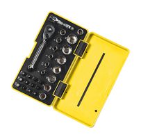 CK TOOLS T4654 Socket Set, Pocket, 1/4" Drive, 4 mm - 14 mm, Assorted Screwdriver Bits, 28 Piece