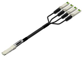 TE CONNECTIVITY 2334236-2 网络线缆, QSFP+插头至4 x SFP+插头, 1 m, 3.28 ft, 黑色