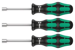 WERA 05134275001 Nutdriver Set, Sanitary, Hollow Shaft, Hex, 10 mm, 13 mm, 7/16", 3 Piece