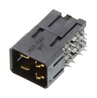 MOLEX 78211-1044 连接器, Impact 78211 Series, 4 触点, 5.2 mm, 针座, Press Fit Right Angle, 2 排