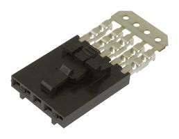 MOLEX 14-60-0042 IDC连接器, Black, IDC插座, 母, 2.54 mm, 1排, 4 触点, 电缆安装