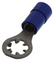 MOLEX 19075-0015 Ring Tongue Terminal, M4, #8, 14 AWG, 2.6 mm², InsulKrimp 19075 Series, Blue