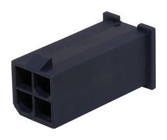 MOLEX 46993-0411 Connector Housing, Black, Mini-Fit Jr. 46993 Series, Plug, 4 Ways, 4.2 mm