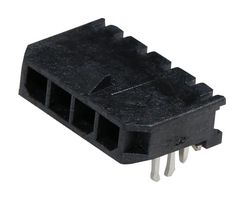 MOLEX 43650-0404 Pin Header, Wire-to-Board, 3 mm, 1 Rows, 4 Contacts, Through Hole Right Angle