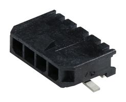 MOLEX 43650-0414 引脚针座, 线至板, 3 mm, 1 排, 4 触点, 表面安装直角, Micro-Fit 3.0 43650 Series