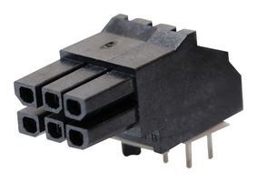 MOLEX 44764-0601 PCB Receptacle, Board-to-Board, Wire-to-Board, 3 mm, 2 Rows, 6 Contacts, Female Receptacle