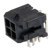 MOLEX 43045-0423 引脚针座, 线至板, 3 mm, 2 排, 4 触点, 通孔直角, Micro-Fit 3.0 43045 Series