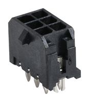 MOLEX 43045-0626 引脚针座, 线至板, 3 mm, 2 排, 6 触点, 通孔直型, Micro-Fit 3.0 43045