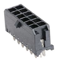 MOLEX 43045-1224 引脚针座, 电源, 3 mm, 2 排, 12 触点, 通孔直型, Micro-Fit 3.0 43045