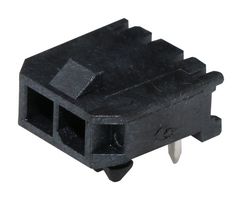 MOLEX 43650-0202 Pin Header, Wire-to-Board, 3 mm, 1 Rows, 2 Contacts, Through Hole Right Angle