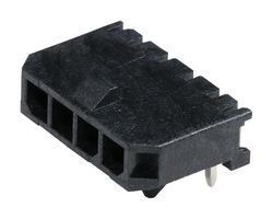 MOLEX 43650-0402 引脚针座, 电源, 3 mm, 1 排, 4 触点, 通孔直角, Micro-Fit 3.0 43650